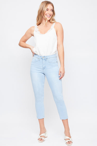 Missy Vintage High Rise Slim Straight Raw Hem Cropped Flood Jeans 12 Pack
