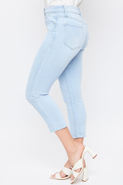 Missy Vintage High Rise Slim Straight Raw Hem Cropped Flood Jeans 12 Pack