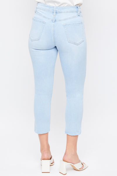 Missy Vintage High Rise Slim Straight Raw Hem Cropped Flood Jeans 12 Pack
