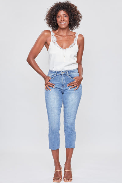 Missy Vintage High Rise Slim Straight Raw Hem Cropped Flood Jeans 12 Pack