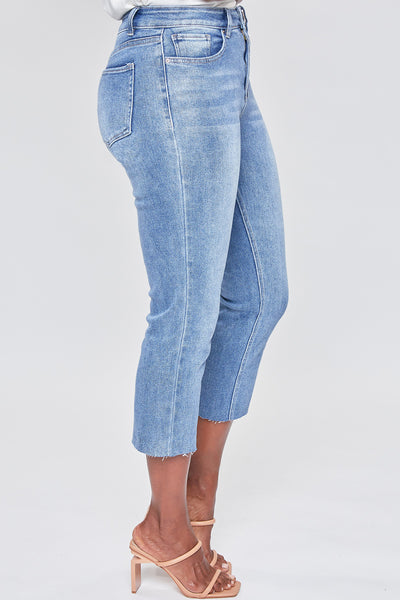 Missy Vintage High Rise Slim Straight Raw Hem Cropped Flood Jeans 12 Pack