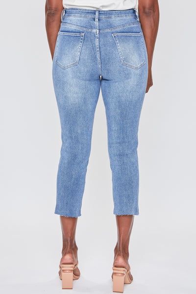 Missy Vintage High Rise Slim Straight Raw Hem Cropped Flood Jeans 12 Pack