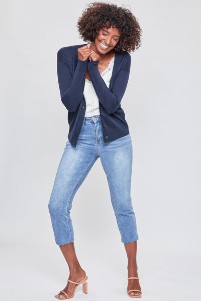 Missy Vintage High Rise Slim Straight Raw Hem Cropped Flood Jeans 12 Pack