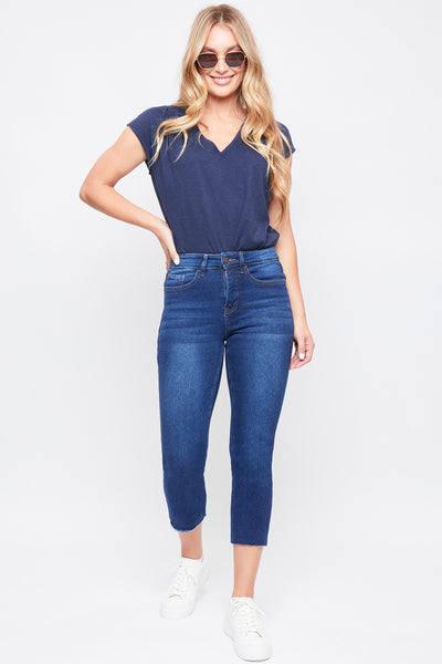 Missy Vintage High Rise Slim Straight Raw Hem Cropped Flood Jeans 12 Pack