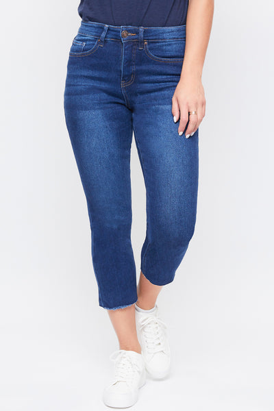 Missy Vintage High Rise Slim Straight Raw Hem Cropped Flood Jeans 12 Pack