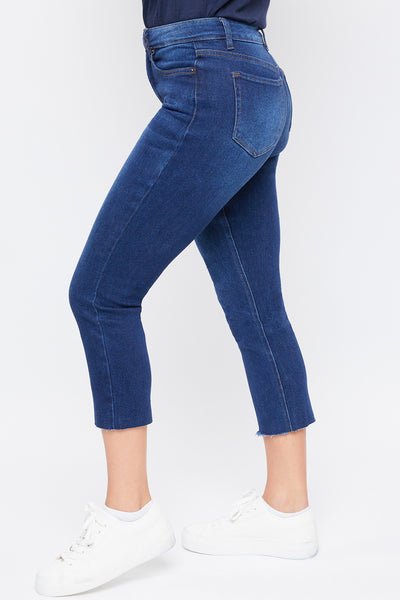 Missy Vintage High Rise Slim Straight Raw Hem Cropped Flood Jeans 12 Pack