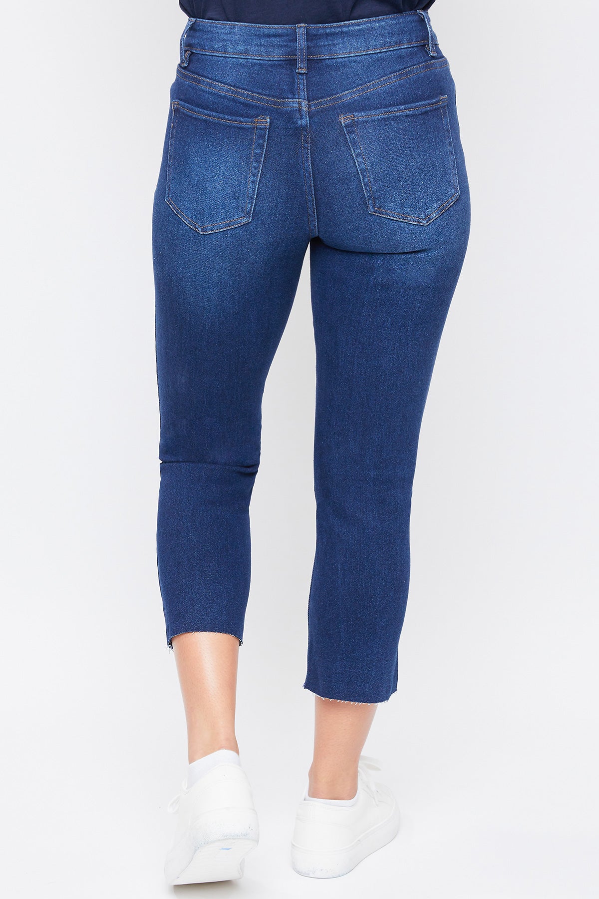 Missy Vintage High Rise Slim Straight Raw Hem Cropped Flood Jeans 12 Pack