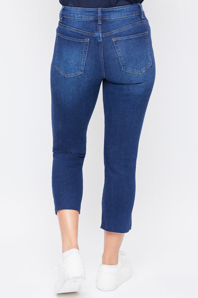 Missy Vintage High Rise Slim Straight Raw Hem Cropped Flood Jeans 12 Pack