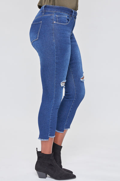 Mid Rise Hi-Low Frayed Hem Cropped Jean Pack Of 12