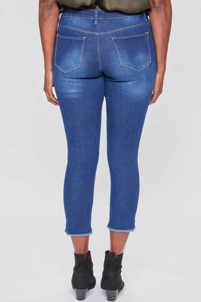 Mid Rise Hi-Low Frayed Hem Cropped Jean Pack Of 12