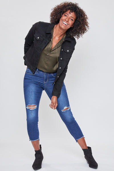 Mid Rise Hi-Low Frayed Hem Cropped Jean Pack Of 12