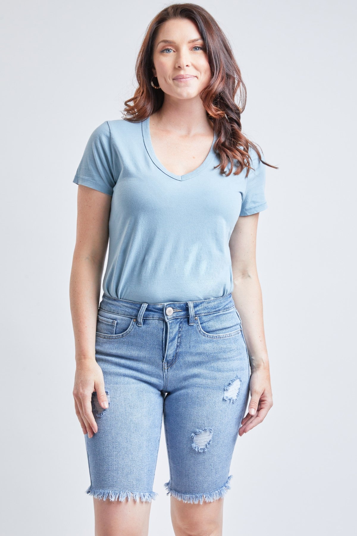 Missy Vintage Dream Bermuda Shorts With Frayed Hem 12 Pack