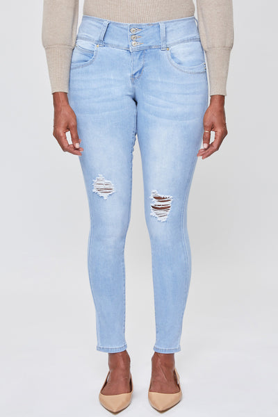 Missy Wannabettabutt 3-Button Mid-Rise Lycra Skinny Jean Made With Recycled Fibers Pack Of 12