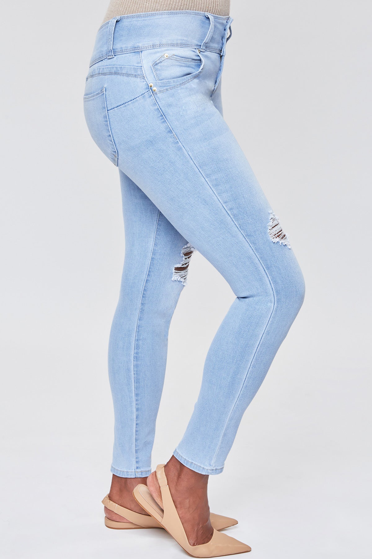 Missy Wannabettabutt 3-Button Mid-Rise Lycra Skinny Jean Made With Recycled Fibers Pack Of 12