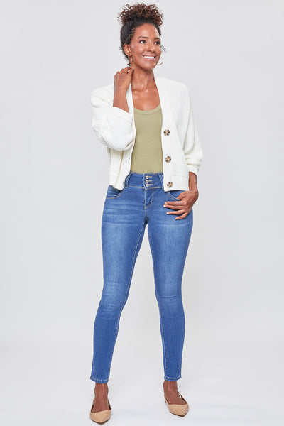Missy Wannabettabutt 3-Button Mid-Rise Lycra Skinny Jean Made With Recycled Fibers Pack Of 12