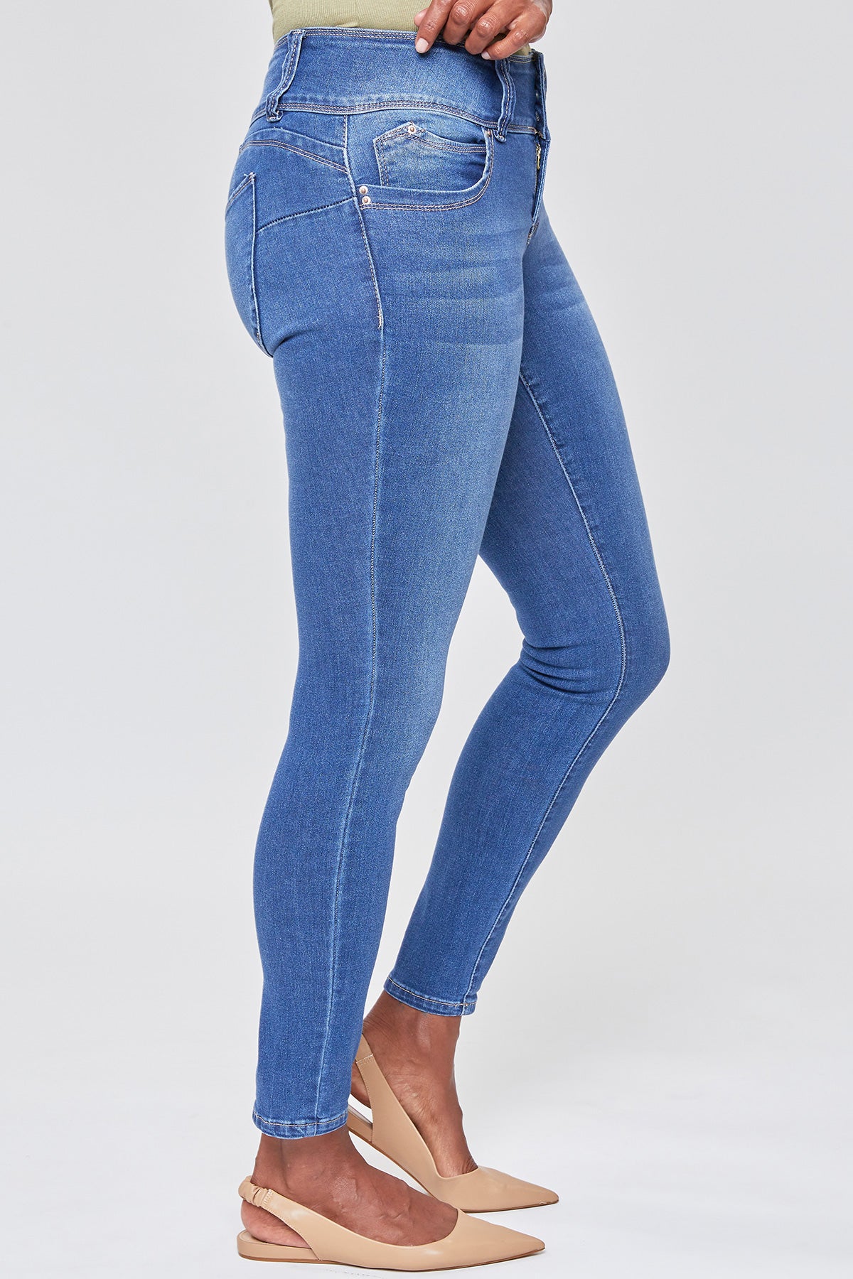 Missy Wannabettabutt 3-Button Mid-Rise Lycra Skinny Jean Made With Recycled Fibers Pack Of 12