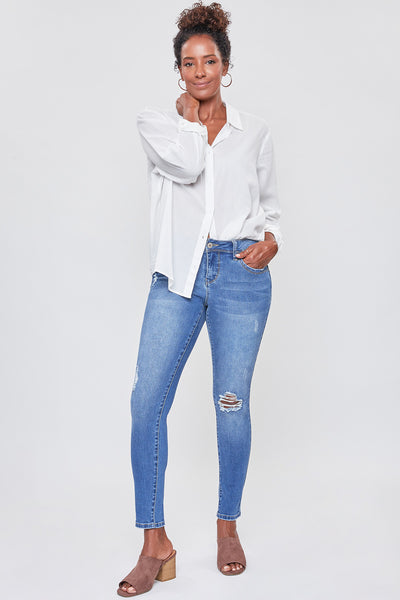 Missy Wannabettabutt 1-Button Mid-Rise Regular Hem Skinny Jean Made With Recycled Fibers Pack Of 12