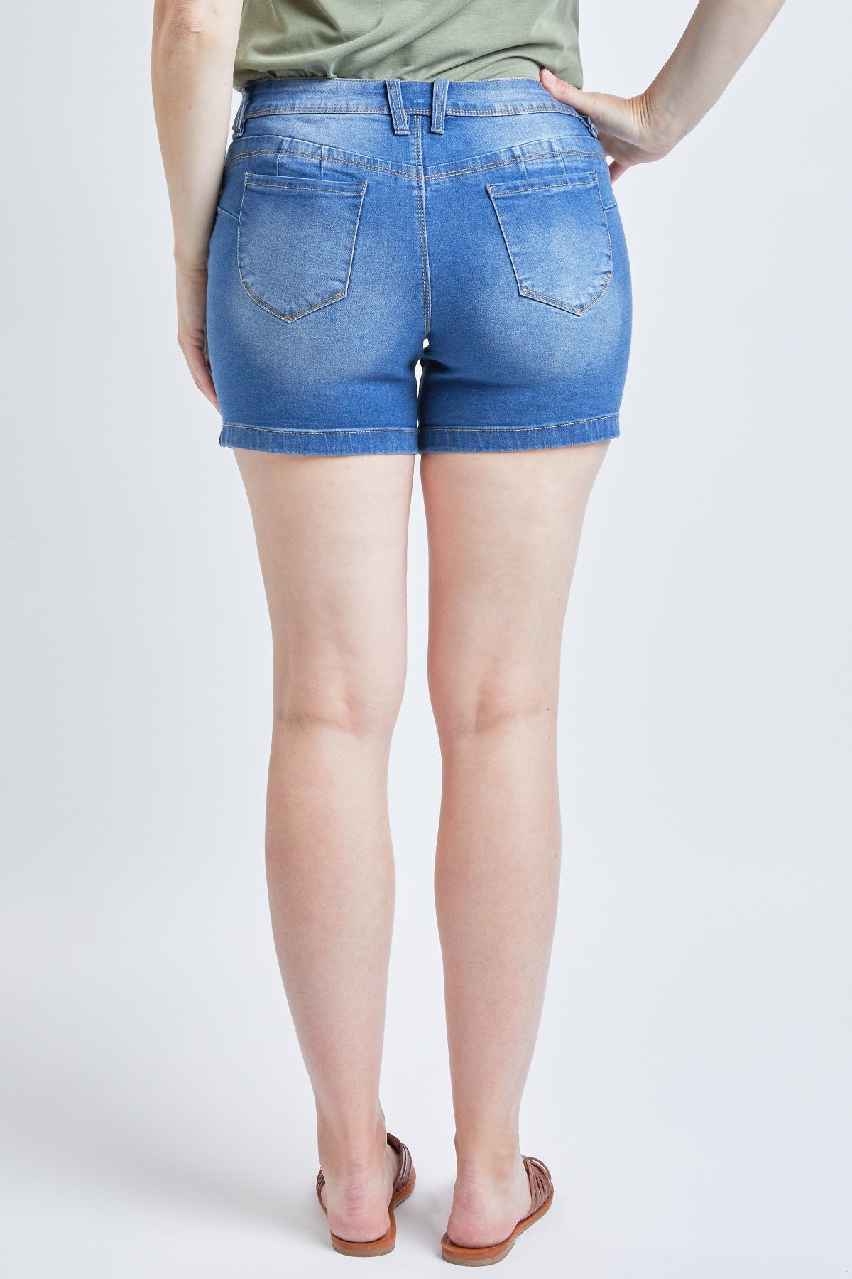 Women WannaBettaButt Side Slit Hem Denim Shorts, Pack of 12