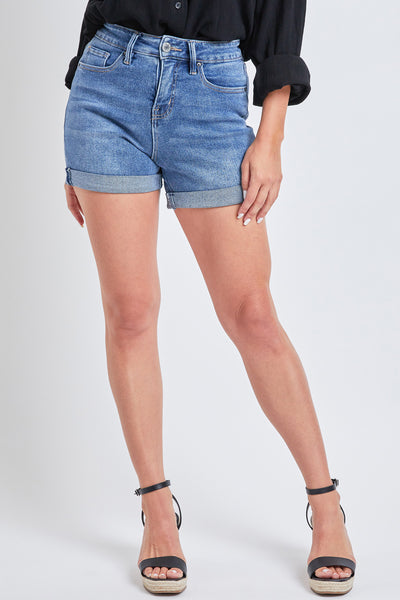 Missy Vintage 1-Button High-Rise Rolled Cuff Shorts With Lycra Pack Of 12
