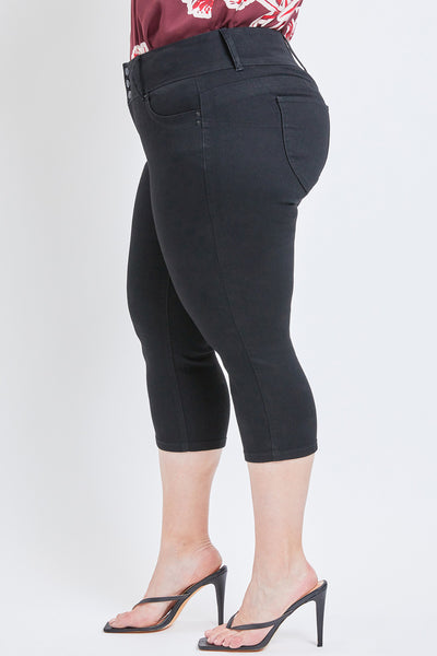 Missy Plus Size Wannabettabutt 3-Button Capri Made With Recycled Fibers Pack Of 12