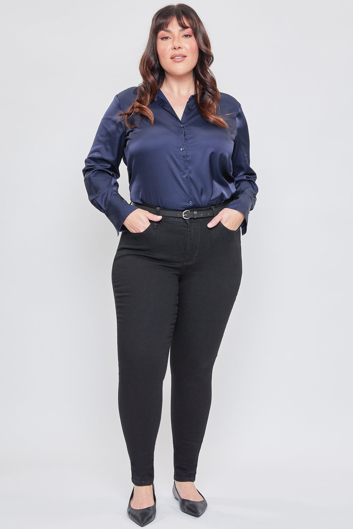 Missy Plus Women’S Plus Basic 5 Pocket 1-Button High-Rise Skinny Jean, Pack Of 12