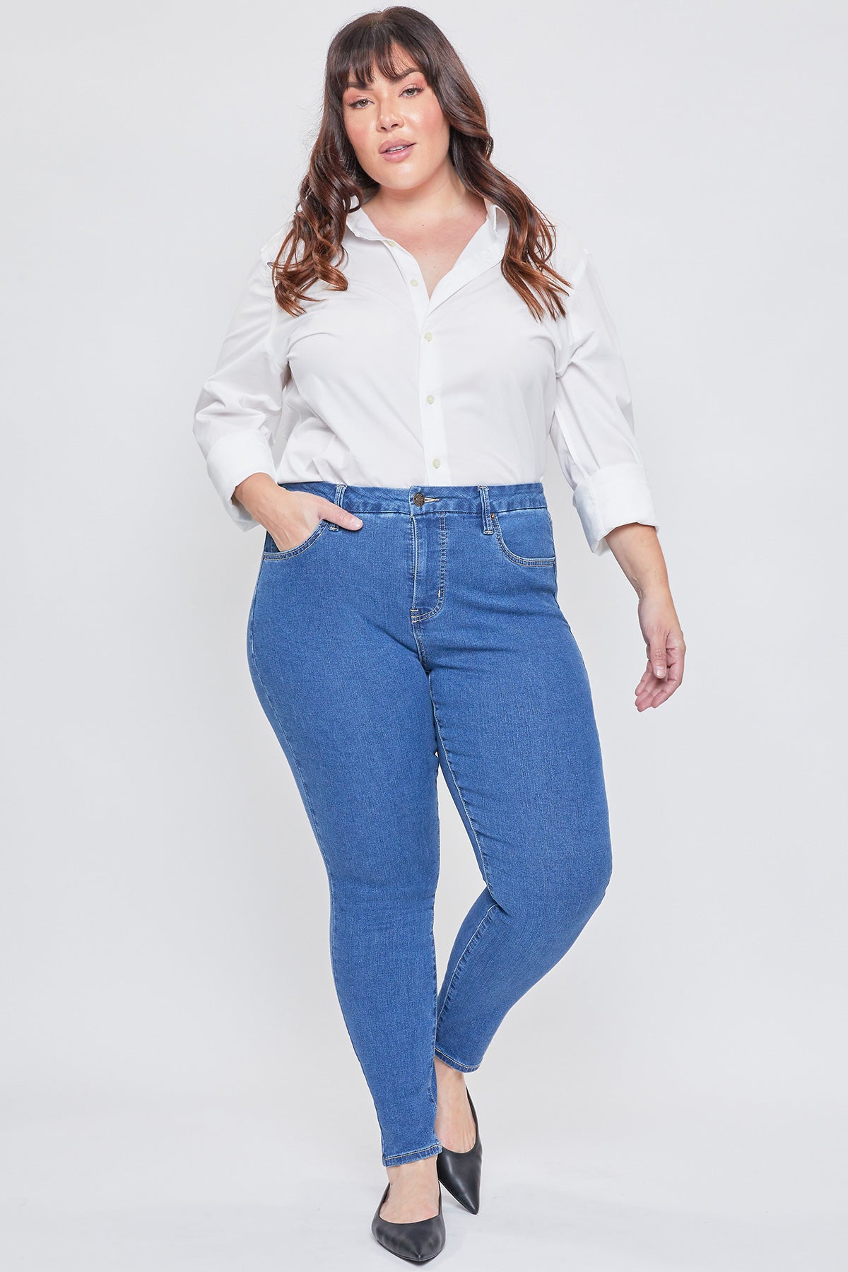 Missy Plus Size Curvy Fit High-Rise Skinny Jean Made With Recycled Fibers, Pack Of 12