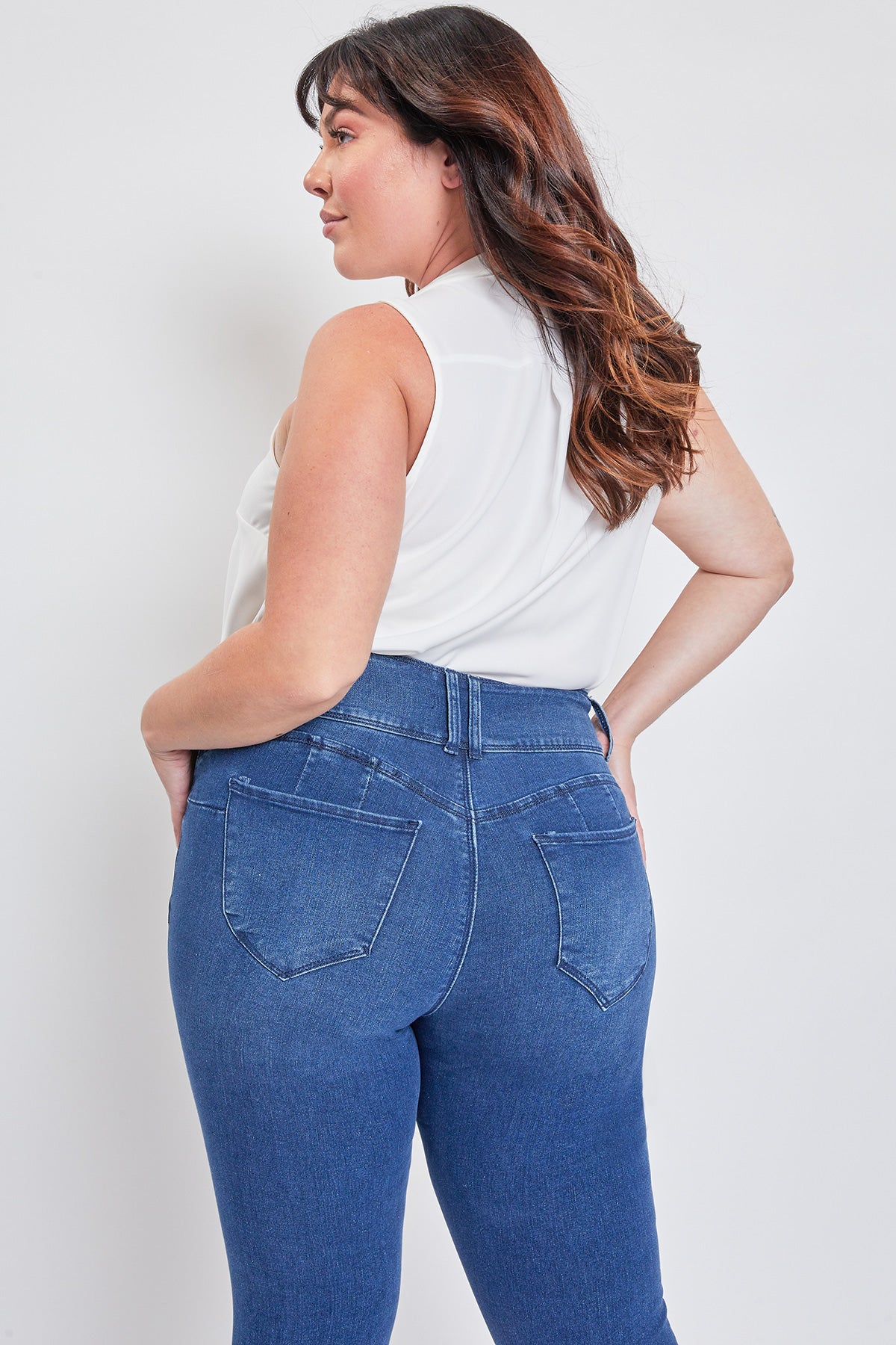Missy Plus Size Wannabettabutt 3 Button Lycra Jean Made With Recycled Fibers , Pack Of 12