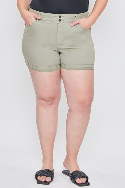 Missy Plus Women’S Plus Double Stack Waistband Cuffed Twill Short, Pack Of 12