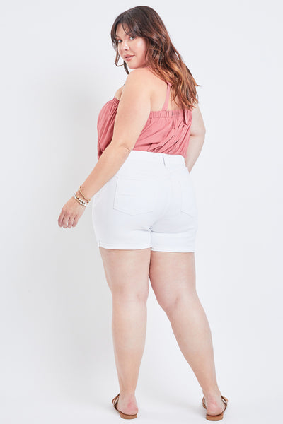 Missy Plus Size Curvy Exposed Button Fly Cuffed Shorts Pack Of 12