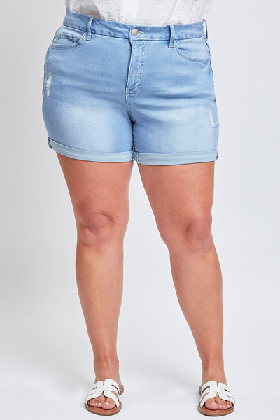 Missy Plus Size 1-Button High Rise Cuffed Shorts 12 Pack