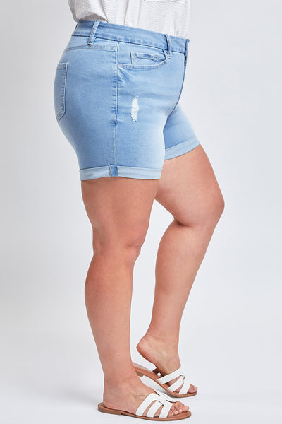 Missy Plus Size 1-Button High Rise Cuffed Shorts 12 Pack