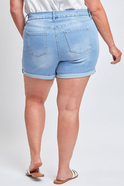 Missy Plus Size 1-Button High Rise Cuffed Shorts 12 Pack