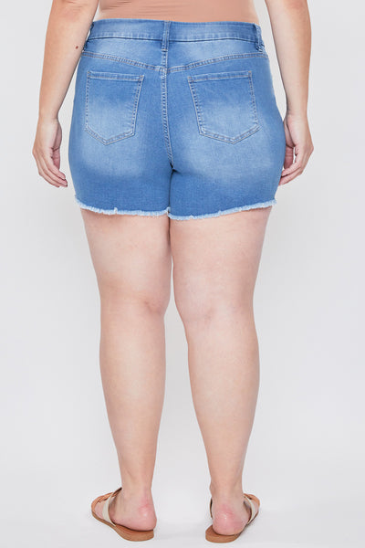 Missy Plus Size Wannabettabutt 3-Button Cuffed Shorts Made With Recycled Fibers 12 Pack from Royalty for Me