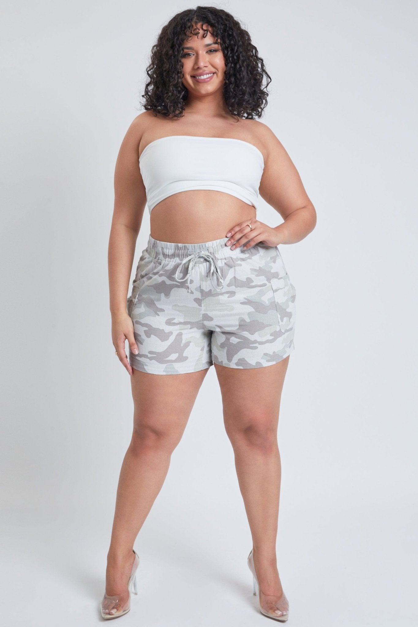 Plus size discount linen shorts