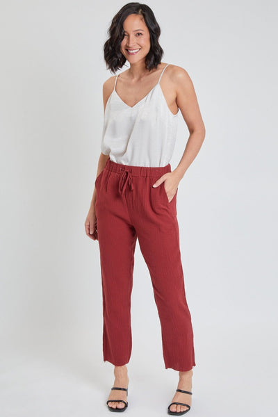Missy Double Gauze Relaxed Fit Cropped Pant With Frayed Hem , Pack Of 6