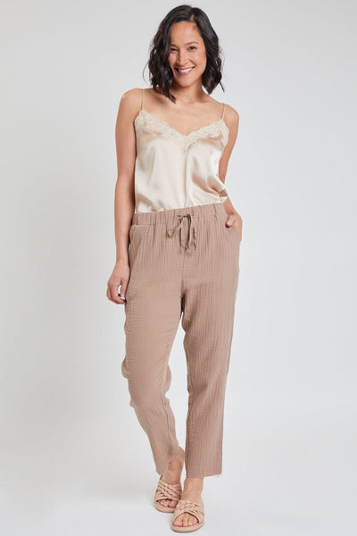 Missy Double Gauze Relaxed Fit Cropped Pant With Frayed Hem , Pack Of 6