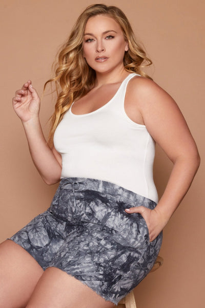 Missy Plus Size Linen Lounge Shorts With Frayed Hem 6 Pack